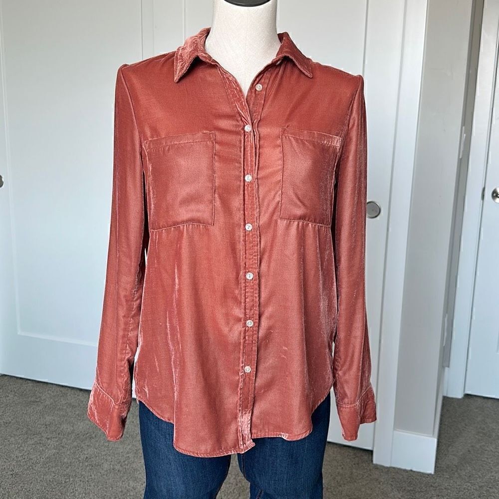 Thread & Supply Velvet Button Down Shirt - Picture 2 of 8